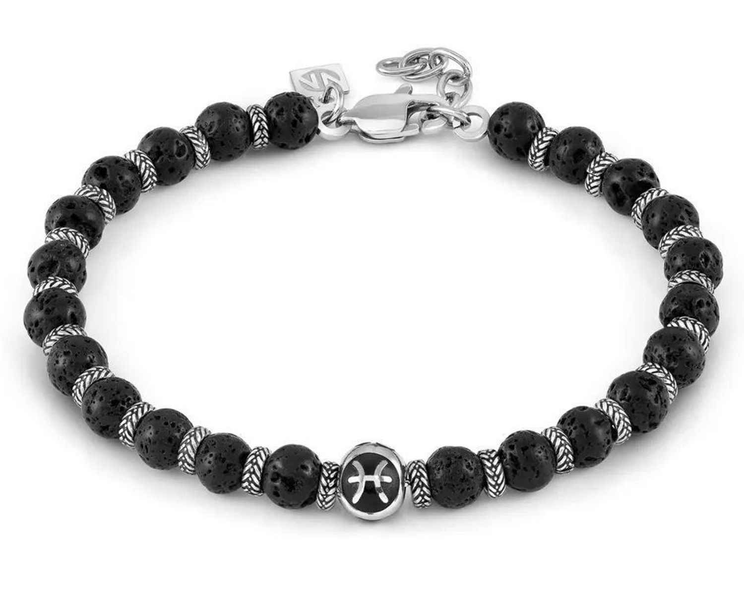 Bransoletka męska Lawa wulkaniczna i znak zodiaku Ryby NOMINATION 027928 012  z kolekcji Instinctstyle to oryginalny, męski dodatek, który będzie pasował do każdej stylizacji, zarówno eleganckiej jak i sportowej. Kamienie z lawy wulkanicznej.jpg